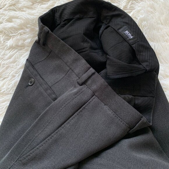 BOSS Hugo Boss Gray 100% Virgin Wool‎ Trousers 32x30 - Picture 4 of 8